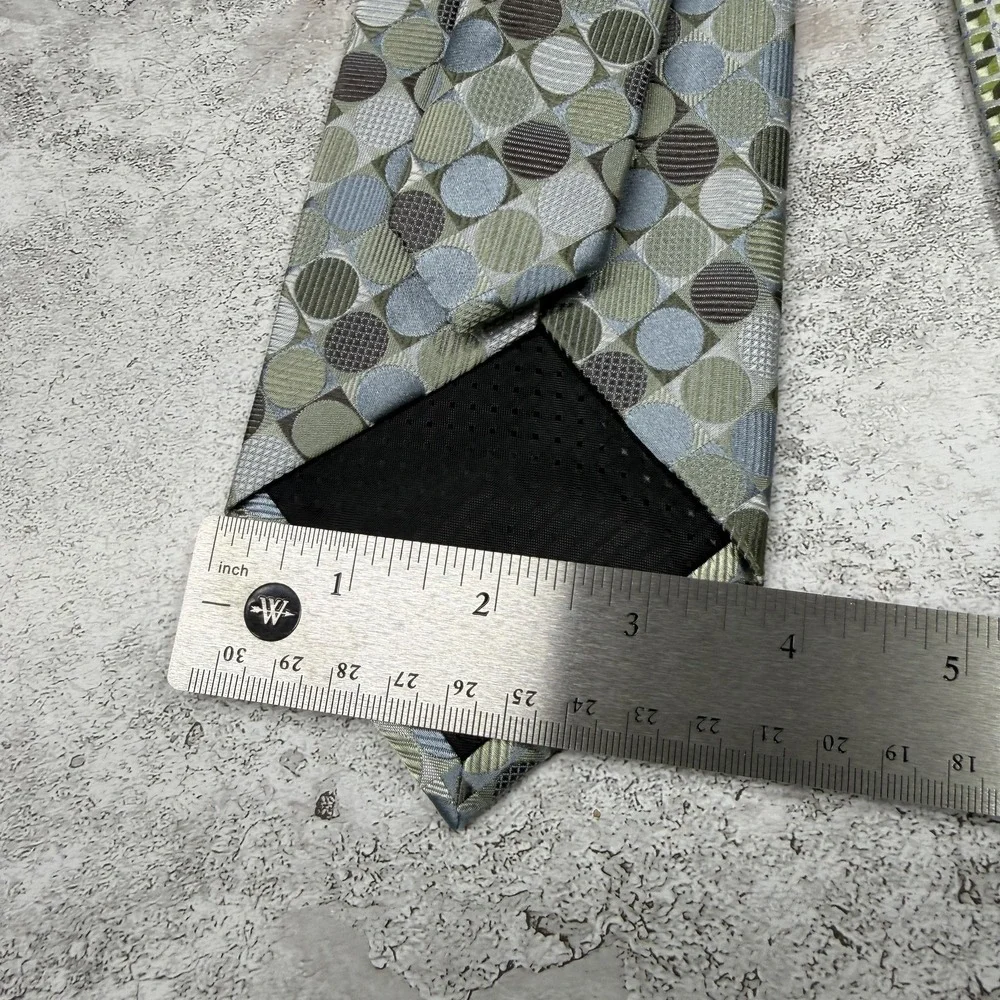 Geoffrey Beene Tie Set‎ Mens One Size Green Geometric Silk Made In China Necktie